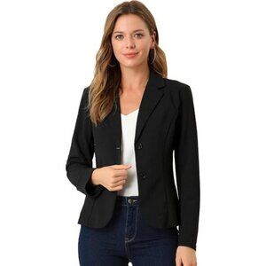Women's Work Office Blazer Stretch Lapel Collar Long Sleeve Jacket Suit Blazer